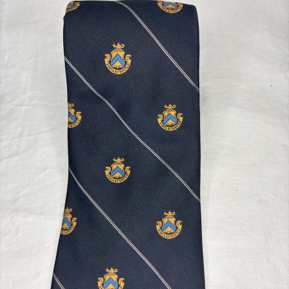 WM CHELSEA 100% Silk Mens Tie Navy Emblem - Picture 1 of 4